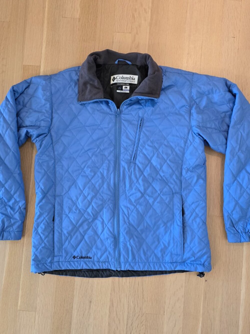 Columbia Women's Size L Blue Interchange Quilted Puffer Full Zip Fitted Jacket